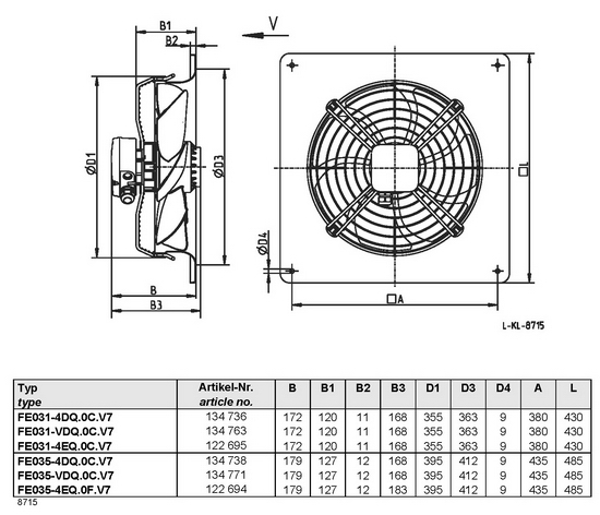 Габаритные размеры FE035-4EQ.0F.V7