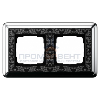 Рамка 2-ая Gira ClassiX Art Хром/Черный