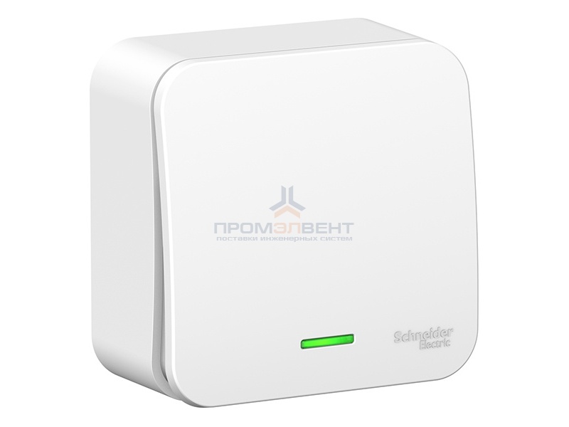 Выключатель 1-клавишный с подсветкой (cх.1) Blanca Schneider Electric 6А 250В белый изол.пластина