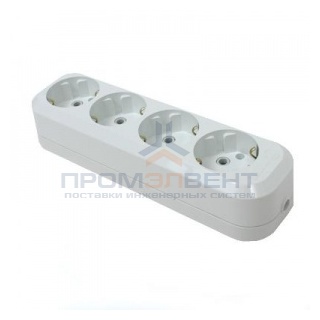 Колодка Makel 16А 4 розетки с заземлением